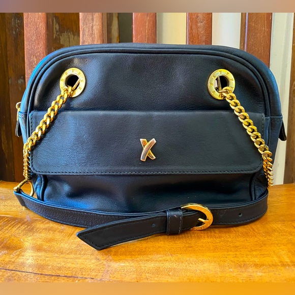 Paloma Picasso Vintage Crossbody Bag Black Leather - Picture 2 of 12